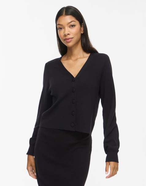 Vila stickad cardigan i svart - view 1