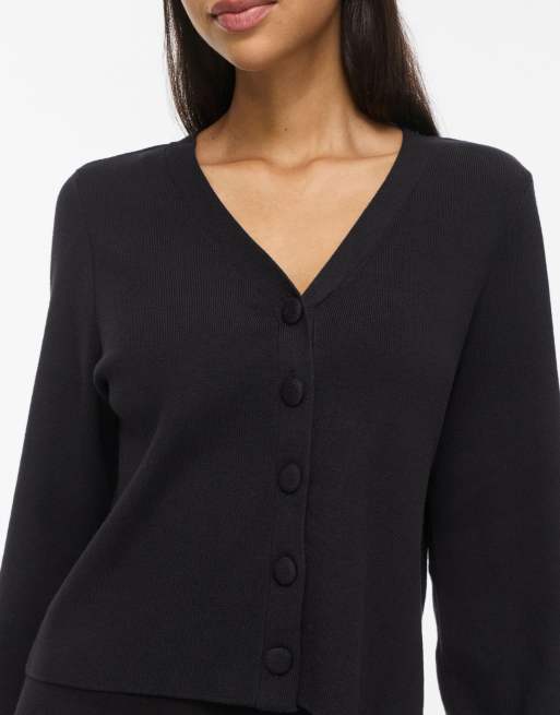 Vila stickad cardigan i svart, 4 av 6