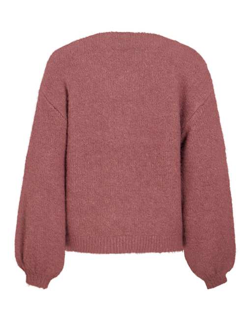 Vila stickad pullover i rosenbrun, 7 av 7