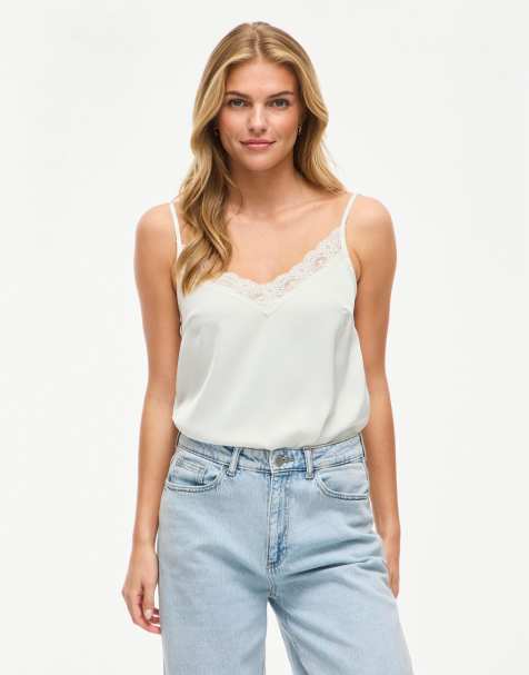 Vila Strap top in snow white - view 1