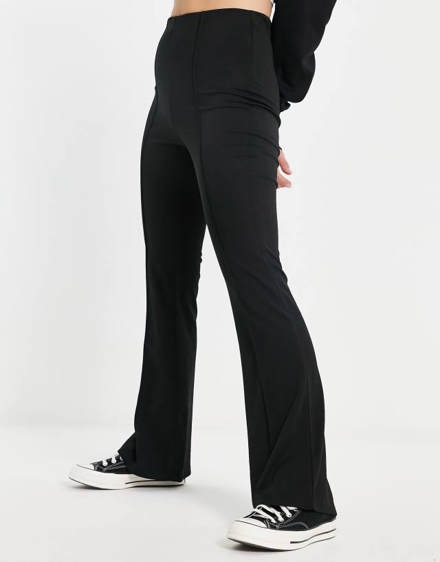 Vila - stretch flared trousers in black