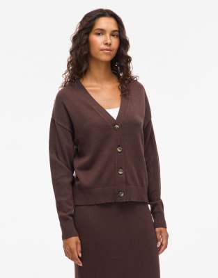 VILA - Strickjacke in Kaffeebohnenbraun-Brown