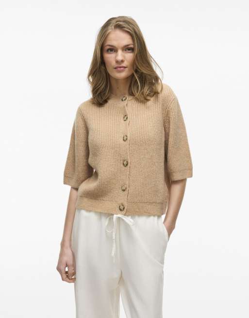 VILA – Strickjacke in Natural meliert