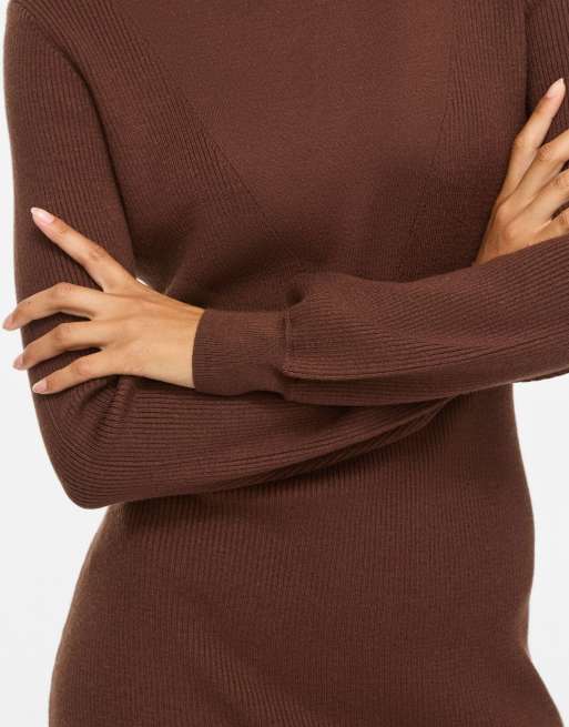 Vila Strickkleid in Kaffeebraun, 5 von 7