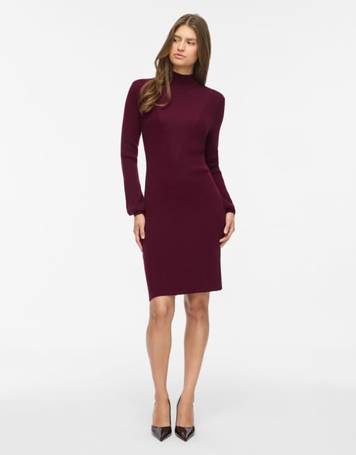 Vila Strickkleid in Weinrot, 3 von 7