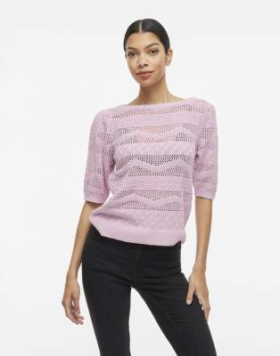 Vila - Strickoberteil in Winsome Orchid-Rosa