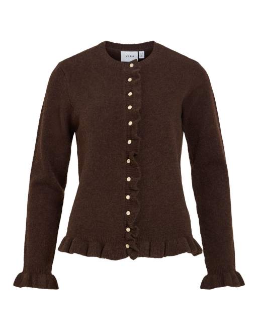 Vila strikket cardigan i coffee bean, 5 af 6