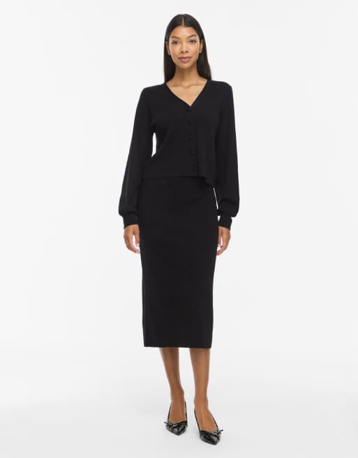 Vila Strikket cardigan i sort, 3 af 6