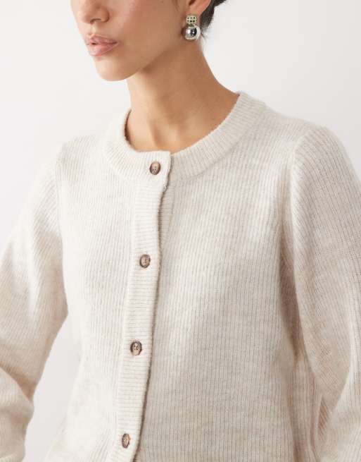 Vila strikket cardigan i superlys melange, 4 af 4