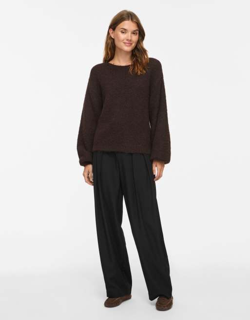 Vila strikket pullover i kaffebrun, 3 af 7