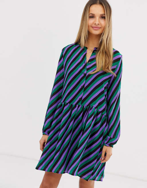 Vila stripe drop  waist  shirt  dress  ASOS Vila stripe drop  waist  shirt  dress  ASOS