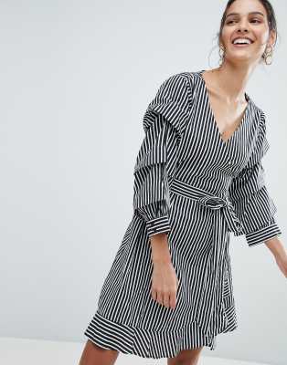 Vila stripe mini wrap dress-Multi