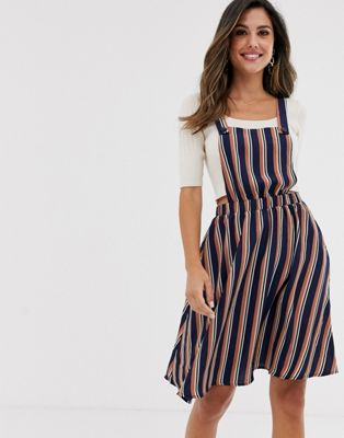 striped pinafore dress
