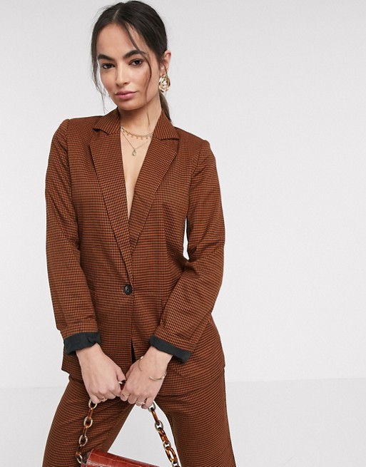 Vila suit blazer in brown