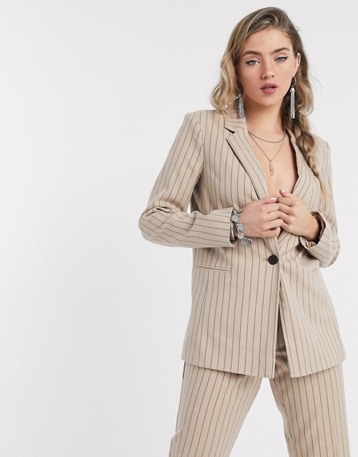 Vila suit jacket in pinstripe