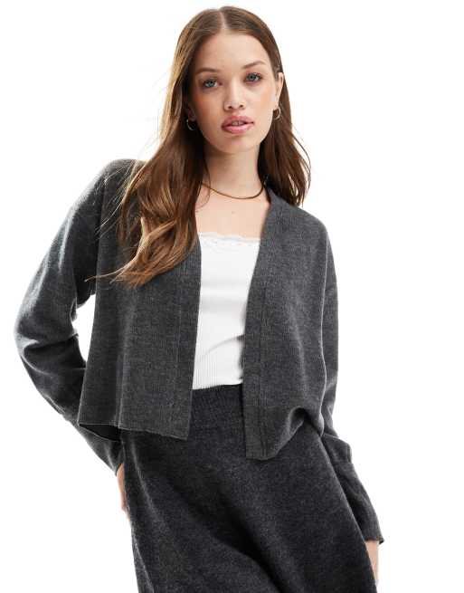 Vila super soft cardigan in dark grey (part of a set)
