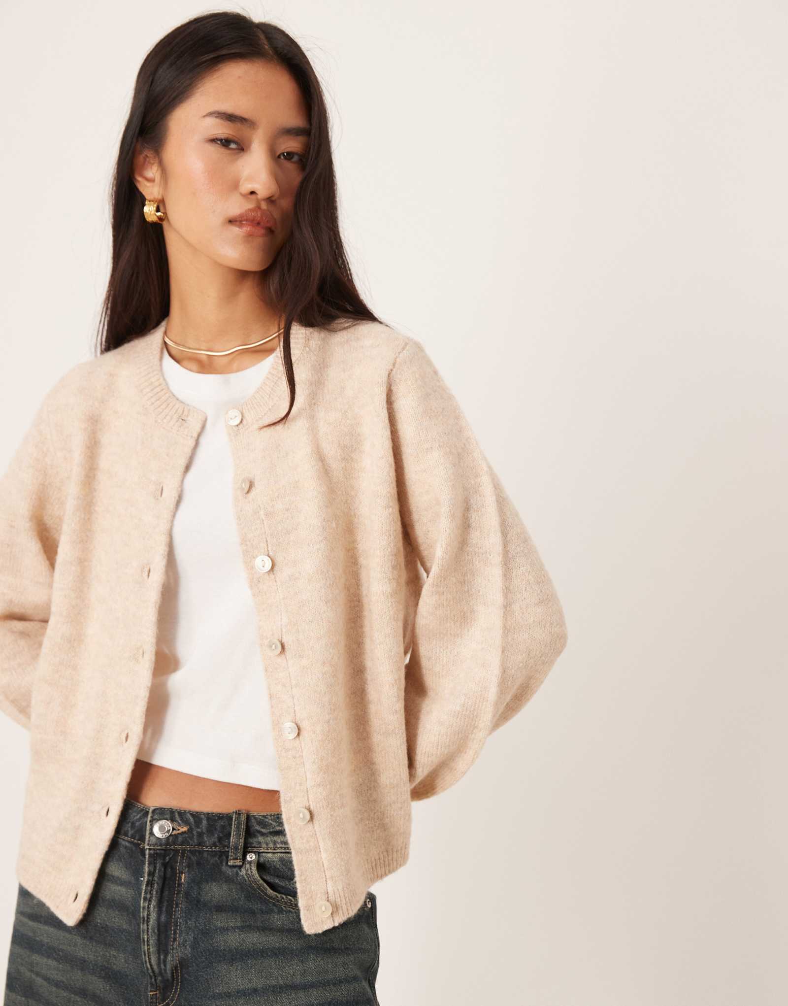 Каргидан из сверхмягкого трикотажа VILA из натурального меланжа