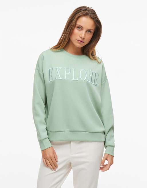 VILA - Sweat - Vert limon