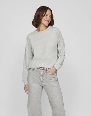 Vila Sweatshirt in light grey melange