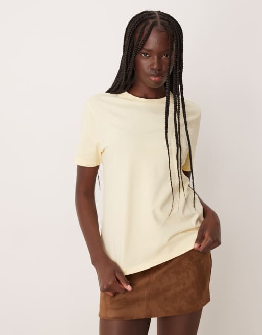 VILA - T-shirt oversize coupe boyfriend - Jaune pastel, 3 de 4