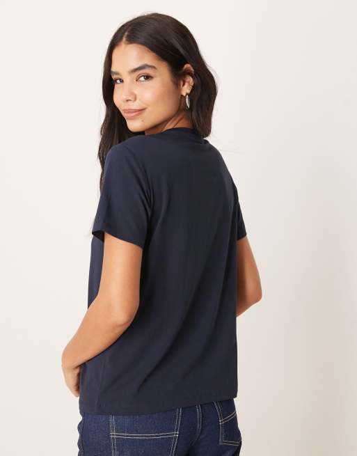 VILA - T-shirt oversize vestibilità boyfriend color blu navy, 4 di 4