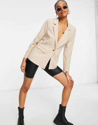 Vila tailored blazer co-ord in beige - ASOS Price Checker