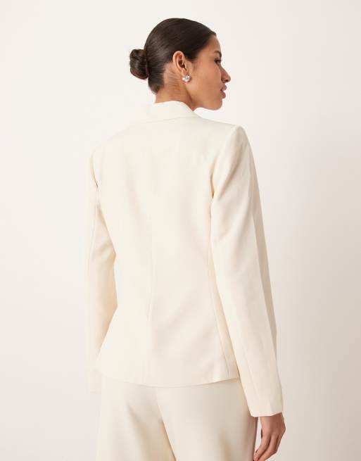 VILA tailored blazer in birch cream - part of a set, 4 of 4
