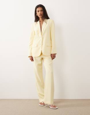 Vila Tailored Covered Button Blazer Co-ord In Yellow