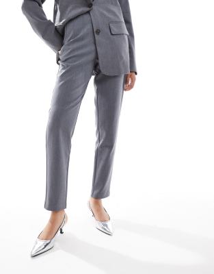 tailored high waisted pants in gray - part of a set