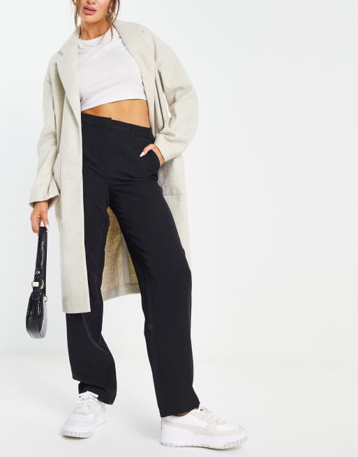Vila tailored high waisted suit trousers in black