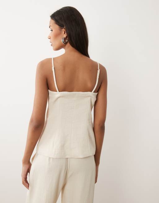 Vila tailored strappy waistcoat co-ord in cream, 4 of 4