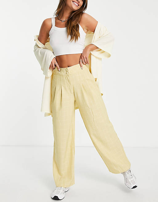 Vila tailored trouser co-ord in yellow