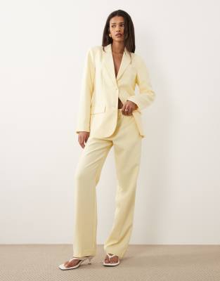 Vila tailored trousers co-ord in pastel yellow