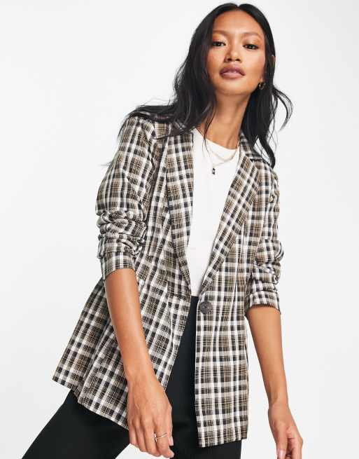 Checked 2025 blazer womens