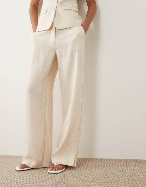 VILA tailored wide leg pants in cream - part of a set, 2 of 5