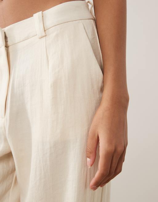 Vila tailored wide leg trousers co-ord in cream, 5 of 5
