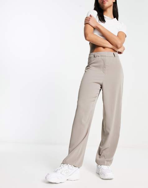 Vila tapered formal pants in gray - view 1