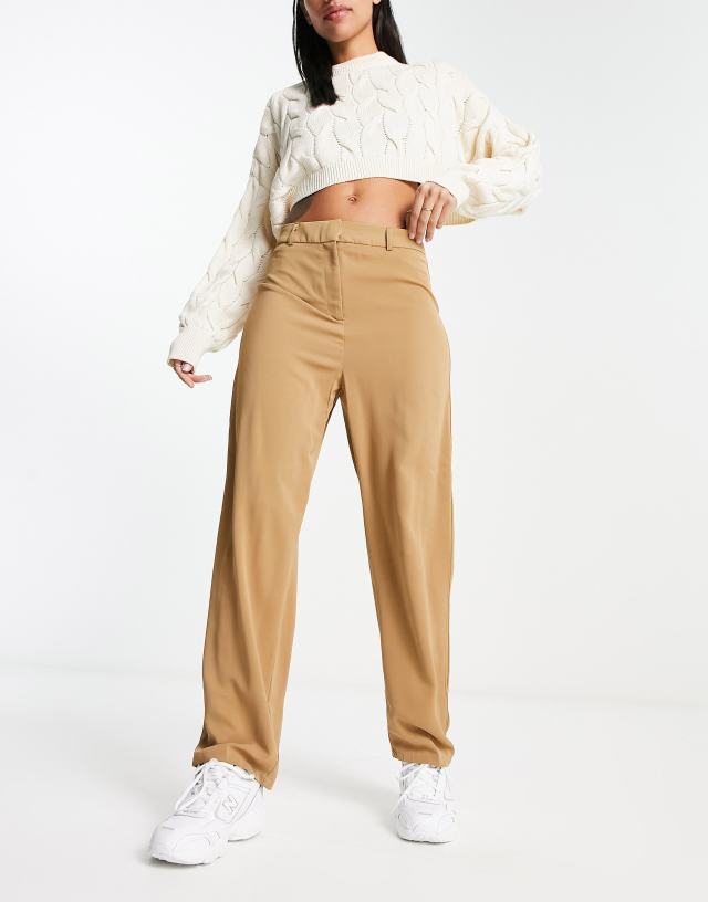 Vila - tapered formal trousers in camel