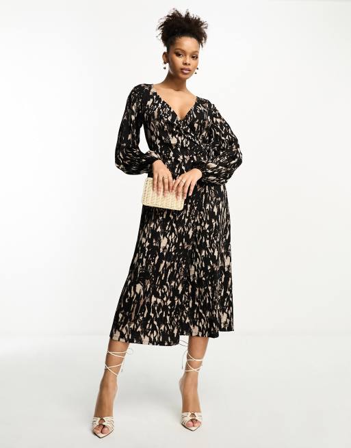 Leopard print wrap outlet dress h&m