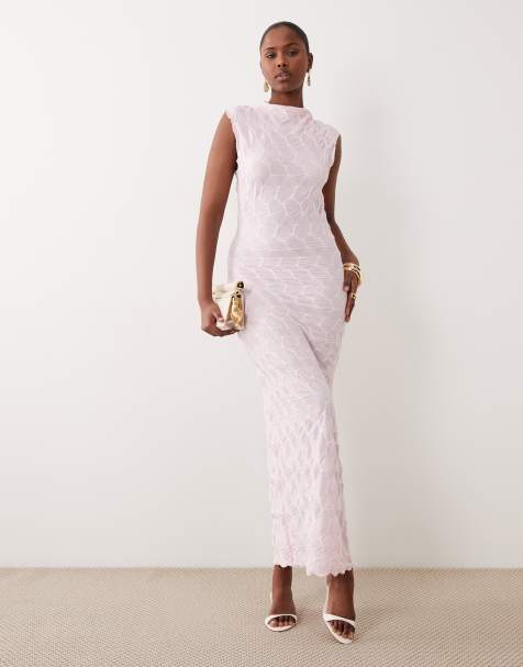 Vila textured jersey maxi dress in cherry blossom pink - view 1