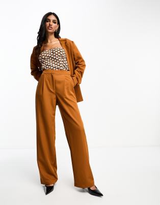 Rust Orange High-Waisted Pants - Wide Leg Pants - Wide-Leg Pants