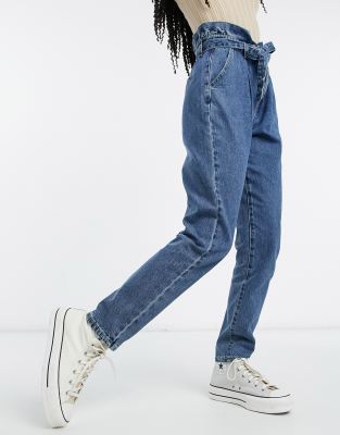 tie waist denim jeans