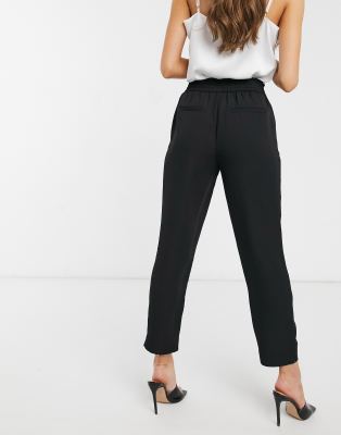 black trousers with tie waist