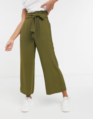 olive green wide leg pants