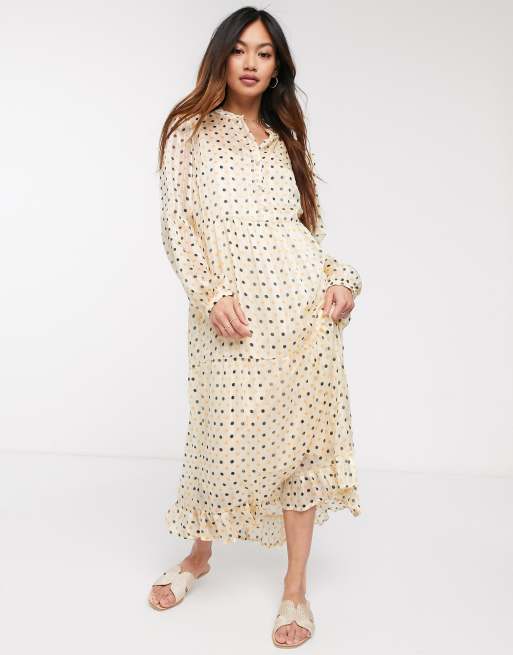 Polka dot maxi store shirt dress