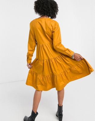 mustard smock dress