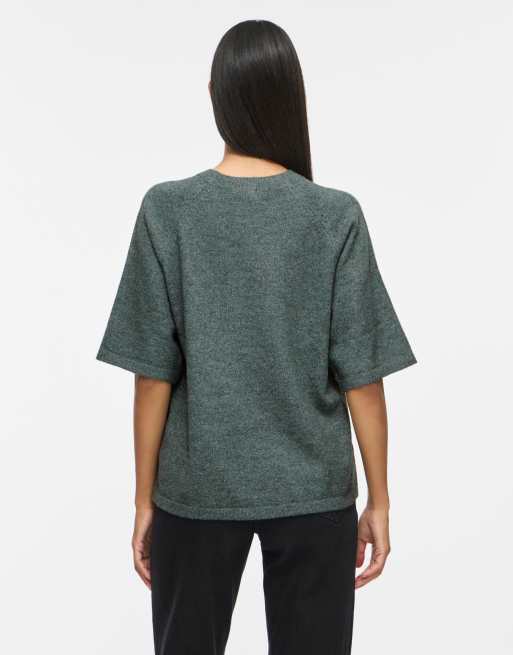 Vila top en maille vert baume, 2 de 7