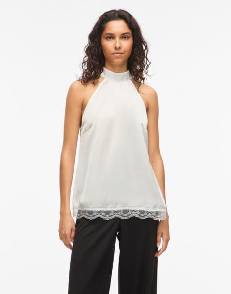 Vila top halter en blanco nieve - view 1