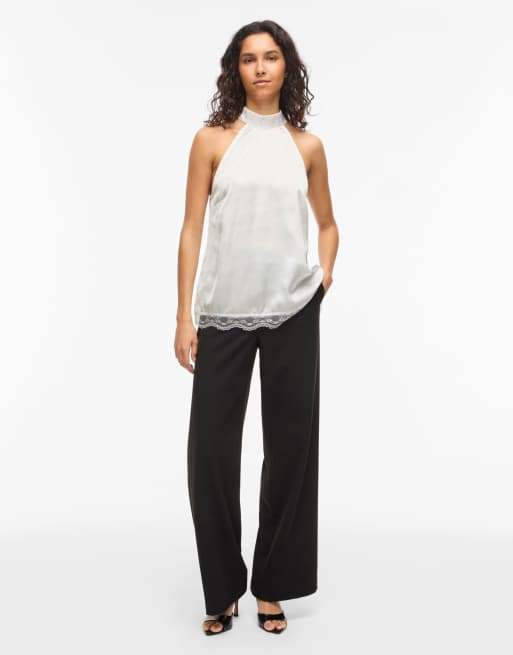 Vila top halter en blanco nieve, 3 de 7