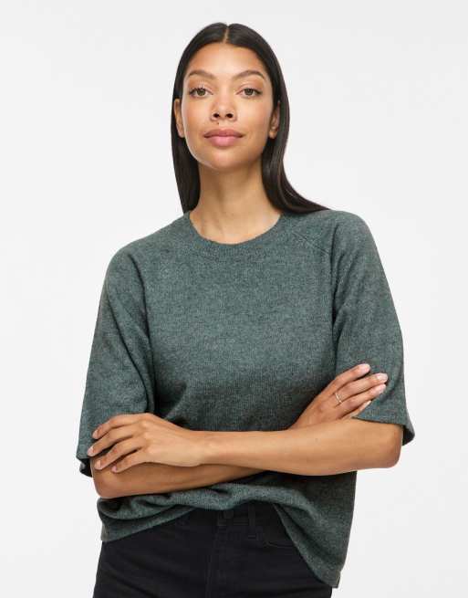 Vila top in maglia verde balsamo, 5 di 7